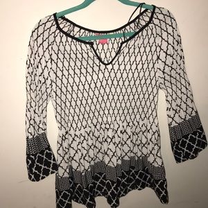 Black and white blouse